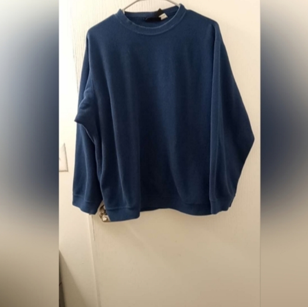 Patagonia Mens Blue Crewneck Fleece Embroidered Logo Fleece Sweatshirt Sz S